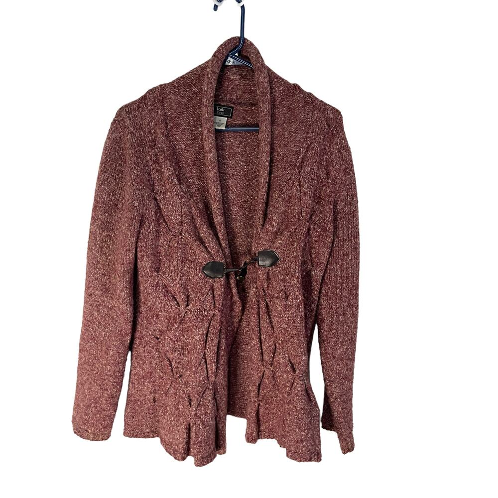 Lark Lane Size Small Red Knit‎ Toggle Button Sweater